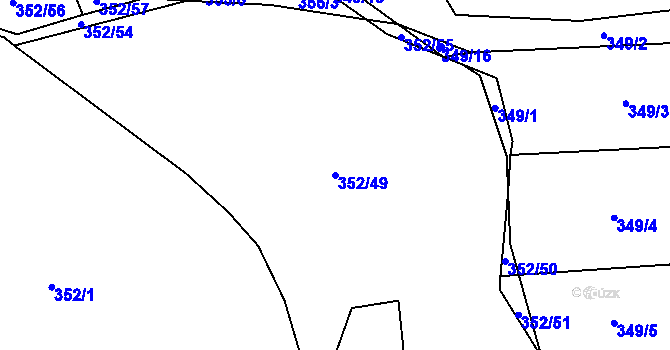 Parcela st. 352/49 v KÚ Třebešice u Divišova, Katastrální mapa
