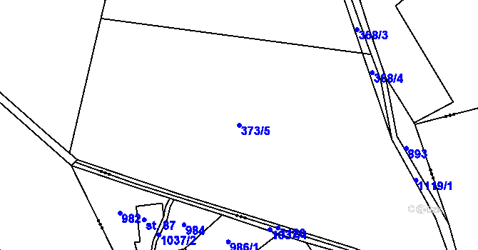Parcela st. 373/5 v KÚ Třebešice u Divišova, Katastrální mapa