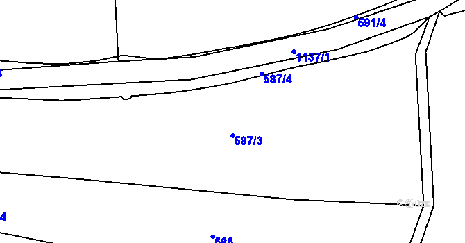 Parcela st. 587 v KÚ Třebešice u Divišova, Katastrální mapa