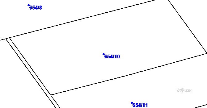 Parcela st. 654/10 v KÚ Třebešice u Divišova, Katastrální mapa