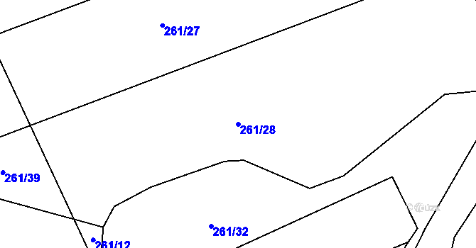 Parcela st. 261/28 v KÚ Třebešice u Divišova, Katastrální mapa