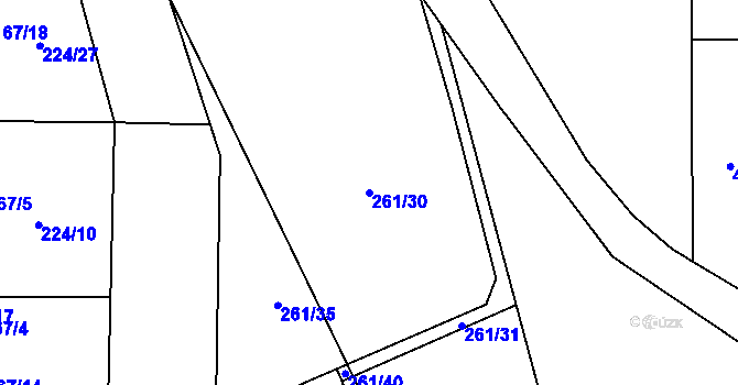 Parcela st. 261/30 v KÚ Třebešice u Divišova, Katastrální mapa