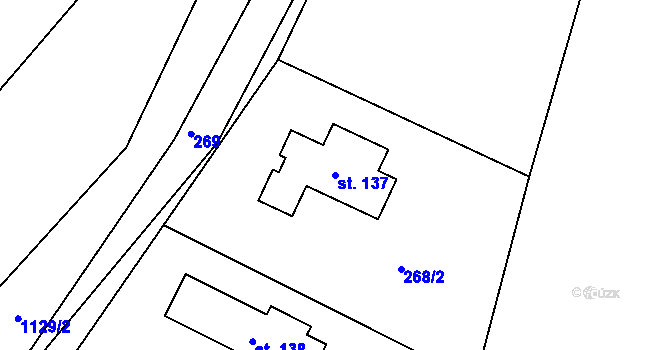 Parcela st. 137 v KÚ Třebešice u Divišova, Katastrální mapa