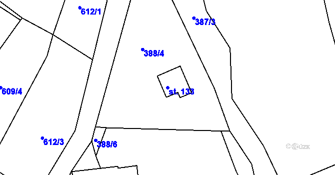 Parcela st. 133 v KÚ Třebešice u Divišova, Katastrální mapa