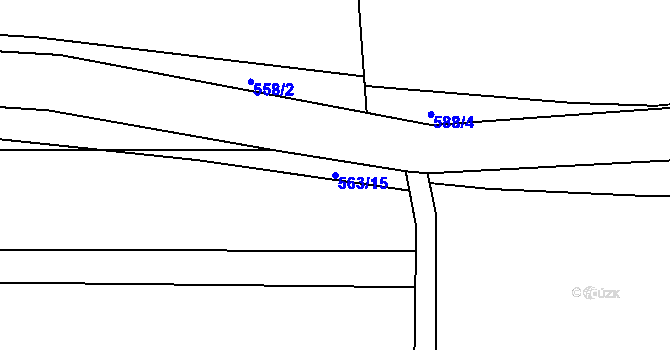 Parcela st. 563/15 v KÚ Třebešice u Divišova, Katastrální mapa