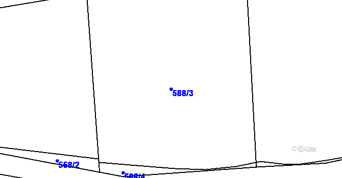 Parcela st. 588/3 v KÚ Třebešice u Divišova, Katastrální mapa