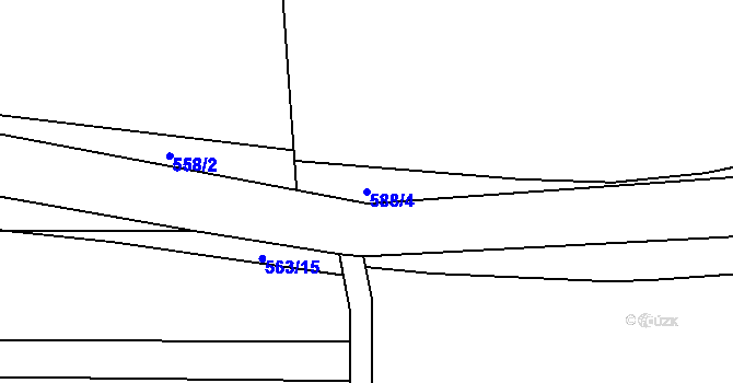Parcela st. 588/4 v KÚ Třebešice u Divišova, Katastrální mapa