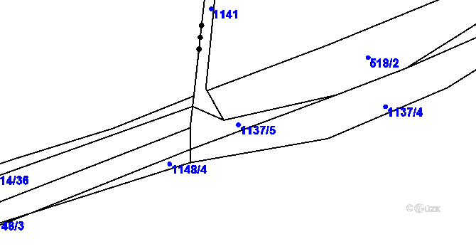 Parcela st. 1137/5 v KÚ Třebešice u Divišova, Katastrální mapa
