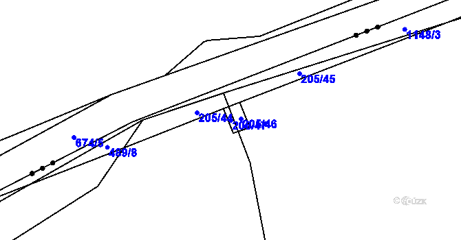 Parcela st. 205/47 v KÚ Třebešice u Divišova, Katastrální mapa