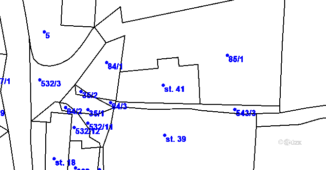 Parcela st. 41 v KÚ Libel, Katastrální mapa