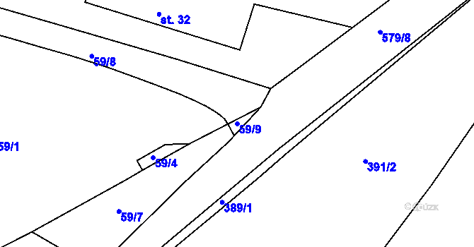 Parcela st. 59/9 v KÚ Libel, Katastrální mapa