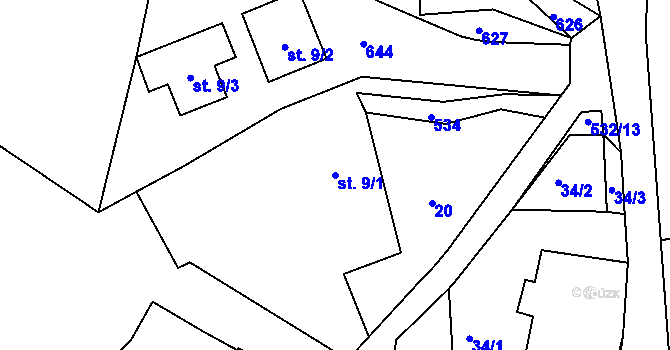 Parcela st. 9/1 v KÚ Libel, Katastrální mapa