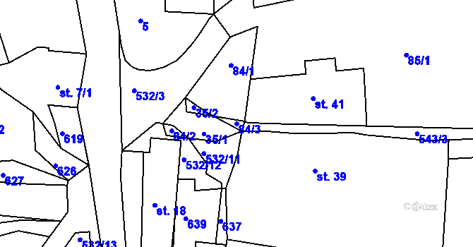 Parcela st. 84/3 v KÚ Libel, Katastrální mapa