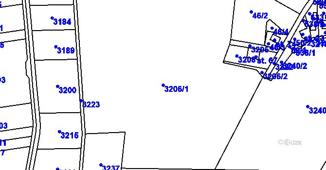 Parcela st. 3206/1 v KÚ Libel, Katastrální mapa