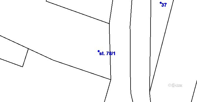 Parcela st. 78/1 v KÚ Třebětice, Katastrální mapa
