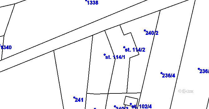 Parcela st. 114/1 v KÚ Třebětice, Katastrální mapa