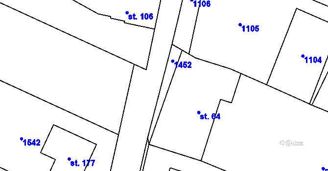 Parcela st. 55/2 v KÚ Třebětice, Katastrální mapa