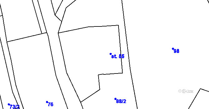 Parcela st. 55 v KÚ Třebětín, Katastrální mapa