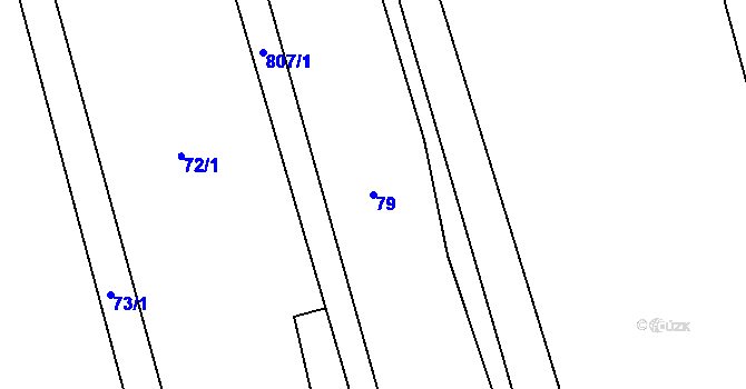 Parcela st. 79 v KÚ Třebětín, Katastrální mapa