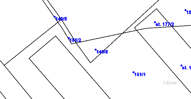 Parcela st. 149/8 v KÚ Třebětín, Katastrální mapa