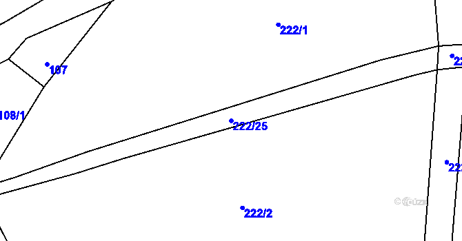 Parcela st. 222/25 v KÚ Třebětín, Katastrální mapa