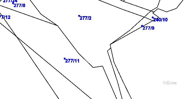 Parcela st. 277/10 v KÚ Třebětín, Katastrální mapa
