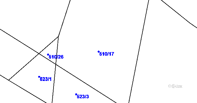 Parcela st. 510/17 v KÚ Třebětín, Katastrální mapa