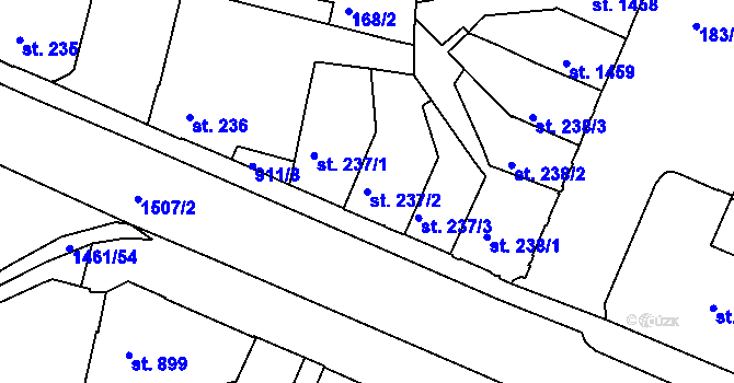 Parcela st. 237/2 v KÚ Třebíč, Katastrální mapa