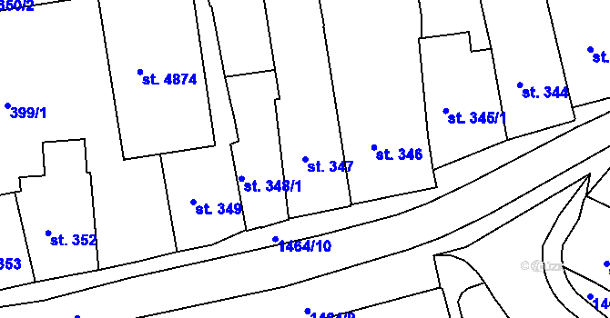 Parcela st. 347 v KÚ Třebíč, Katastrální mapa