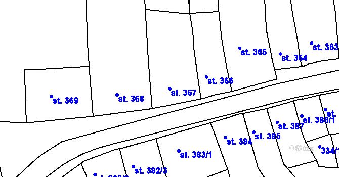Parcela st. 367 v KÚ Třebíč, Katastrální mapa