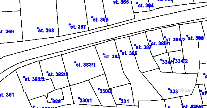 Parcela st. 384 v KÚ Třebíč, Katastrální mapa