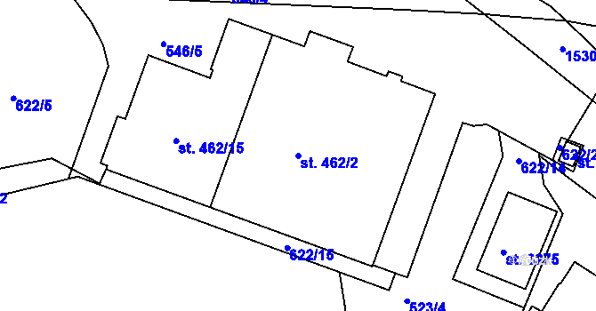 Parcela st. 462/2 v KÚ Třebíč, Katastrální mapa