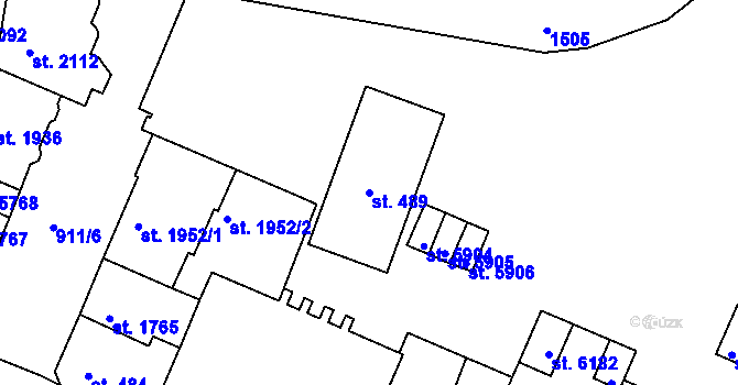 Parcela st. 489 v KÚ Třebíč, Katastrální mapa