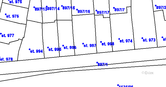 Parcela st. 997 v KÚ Třebíč, Katastrální mapa