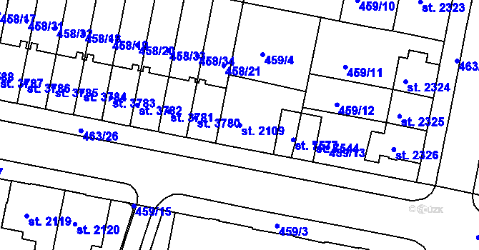 Parcela st. 2109 v KÚ Třebíč, Katastrální mapa