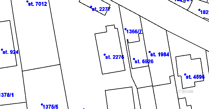 Parcela st. 2276 v KÚ Třebíč, Katastrální mapa