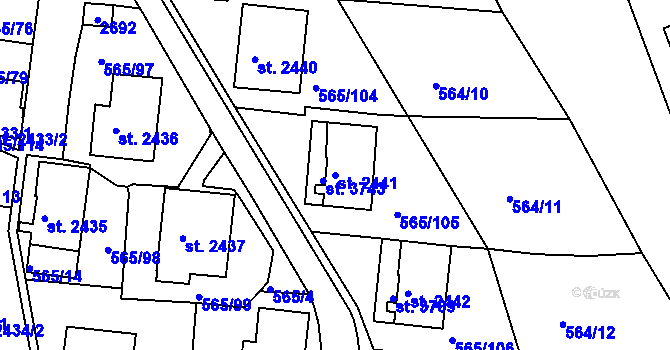 Parcela st. 2441 v KÚ Třebíč, Katastrální mapa