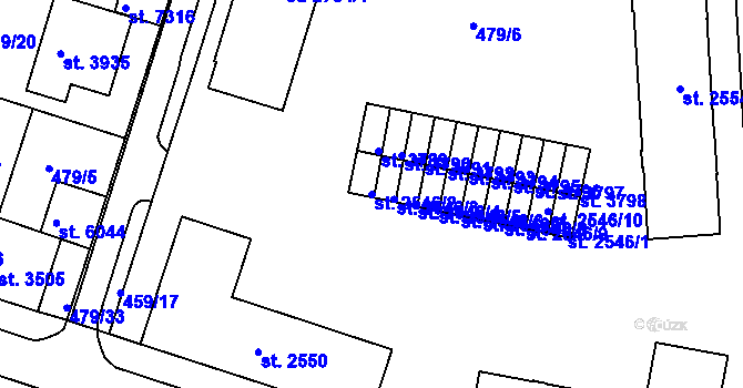 Parcela st. 2546/2 v KÚ Třebíč, Katastrální mapa