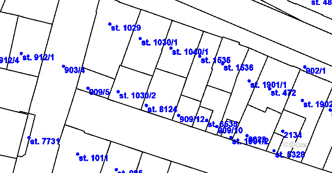 Parcela st. 2612 v KÚ Třebíč, Katastrální mapa