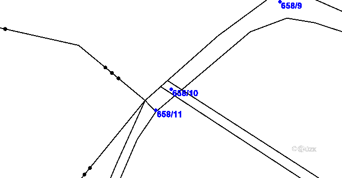 Parcela st. 658/10 v KÚ Třebíč, Katastrální mapa