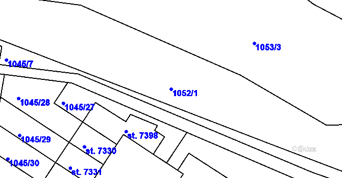 Parcela st. 1052/1 v KÚ Třebíč, Katastrální mapa