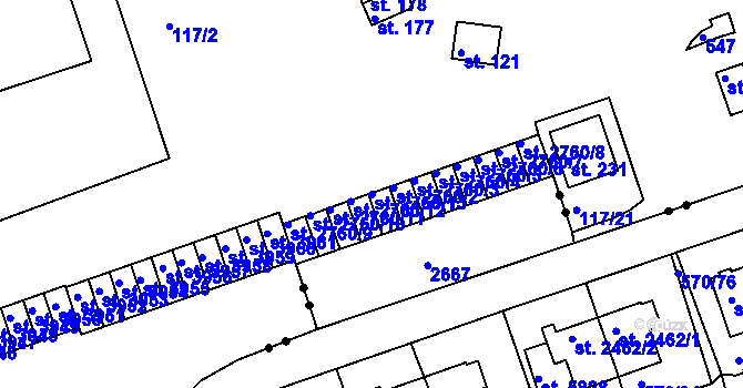 Parcela st. 2760/13 v KÚ Třebíč, Katastrální mapa