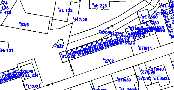 Parcela st. 2761/4 v KÚ Třebíč, Katastrální mapa