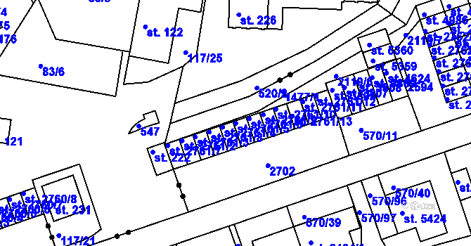 Parcela st. 2761/5 v KÚ Třebíč, Katastrální mapa