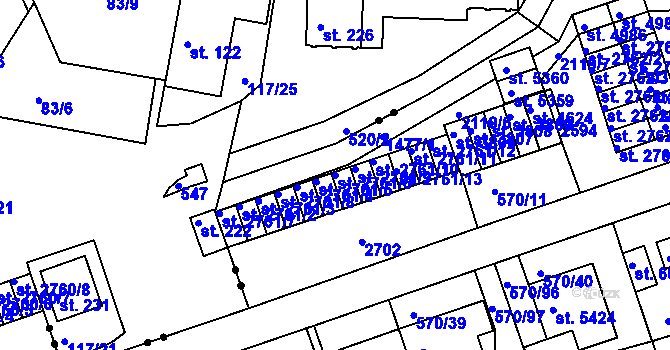 Parcela st. 2761/6 v KÚ Třebíč, Katastrální mapa