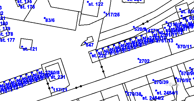 Parcela st. 2761/7 v KÚ Třebíč, Katastrální mapa
