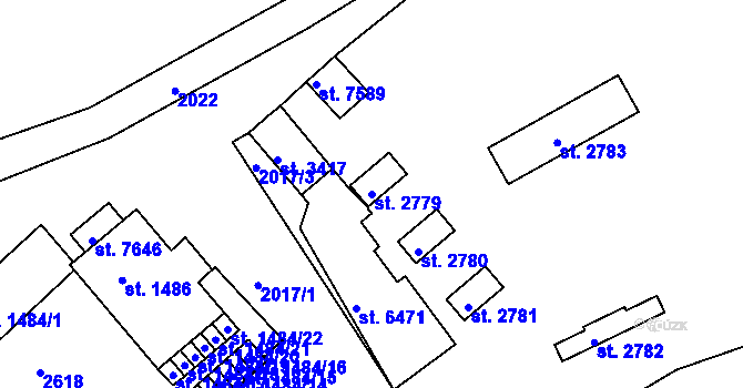 Parcela st. 2779 v KÚ Třebíč, Katastrální mapa
