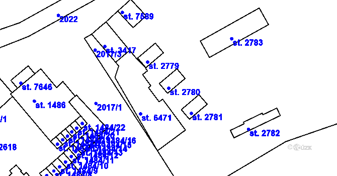 Parcela st. 2780 v KÚ Třebíč, Katastrální mapa