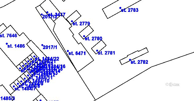Parcela st. 2781 v KÚ Třebíč, Katastrální mapa