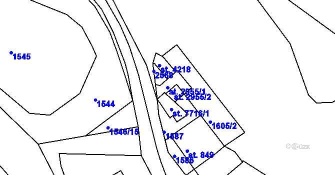 Parcela st. 2955/1 v KÚ Třebíč, Katastrální mapa